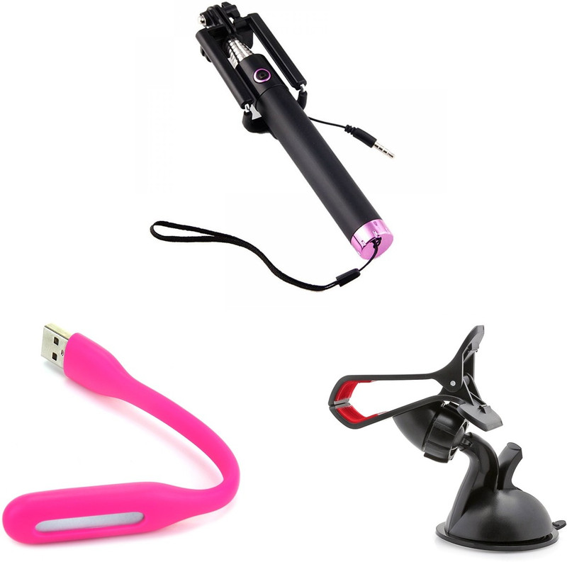 minifox MOBILE HOLDER, LED LIGHT, SELFIE STICK Combo Set(Multi - Text
Used For: ID, Title)