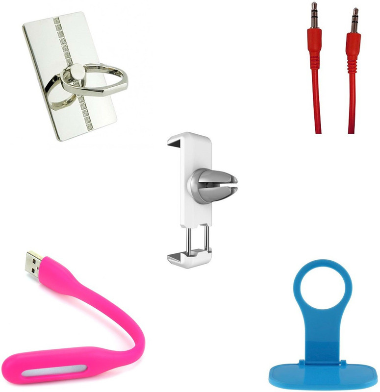 minifox GRIP MOBILE HOLDER, CAR AIR MOBILE STAND, LED LIGHT, CHAGRING MOBILE STAND, AUX CABLE Combo Set(Multi - Text
Used For: ID, Title)
