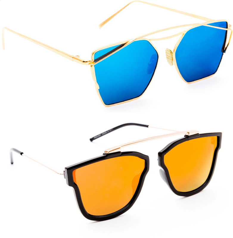 TheWhoop Aviator Sunglasses(Blue, Orange)
