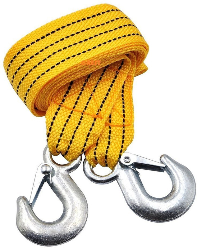 amsik Brand New Car Towing Strap Tow Cable Rope with Hooks 4 mtr Emergency Heavy Duty 4 m Towing Cable(Nylon, Iron, 3000 kg Pull Capacity)