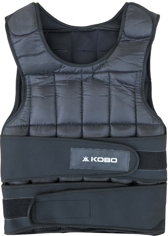 KOBO 10 Kg Adjustable Weighted PRO Unisex for Fitness Workouts / Taining Gym (Imported) Black Weight Vest(10 kg)