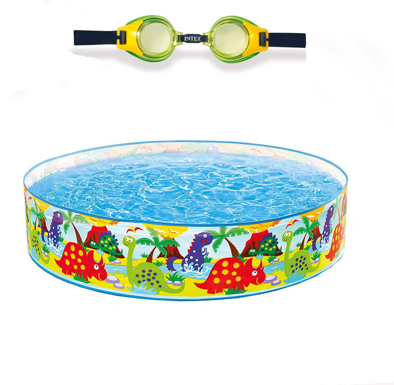 Intex ® Original 4ft Ocean Reef Snapset Pool With Swimming Goggles Inflatable Pool(Multicolor)