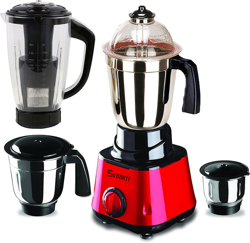 Sunmeet MG17-TAC-Gal-138 550 W Juicer Mixer Grinder(Red, 4 Jars)