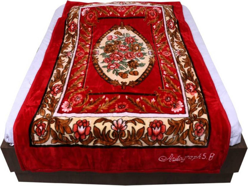leoindia Self Design Single Mink Blanket(Cotton, Multicolor)