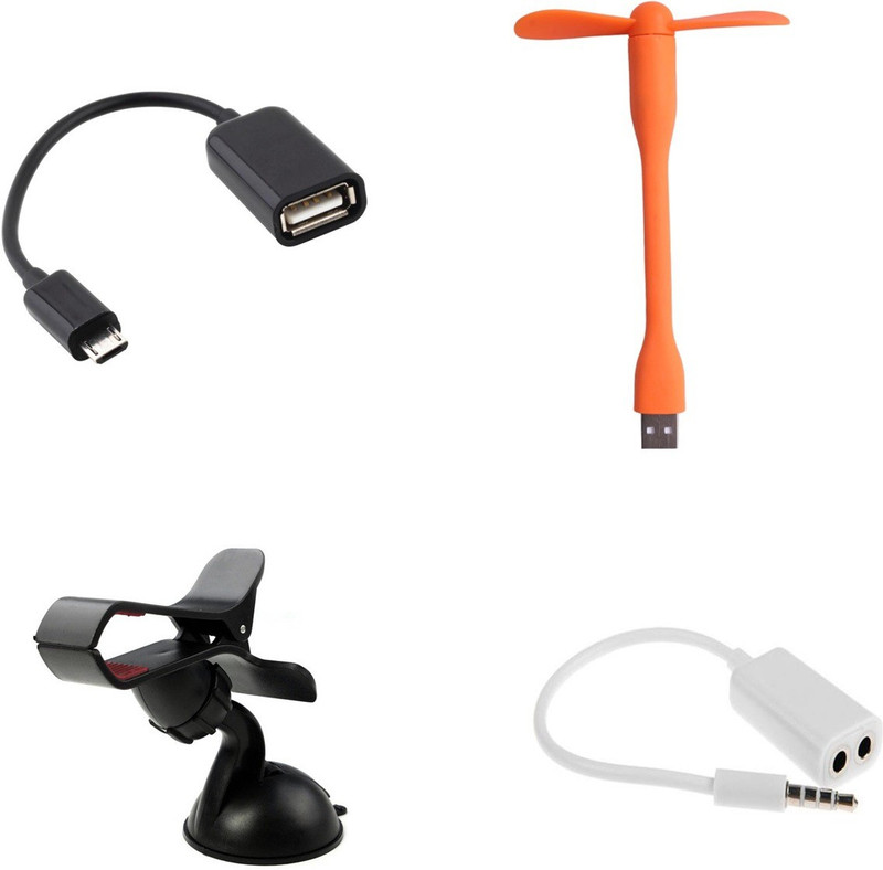 minifox USB FAN, OTG CABLE, 3.5MM AUDIO JACK, CAR HOLDER Combo Set(Multi - Text
Used For: ID, Title)