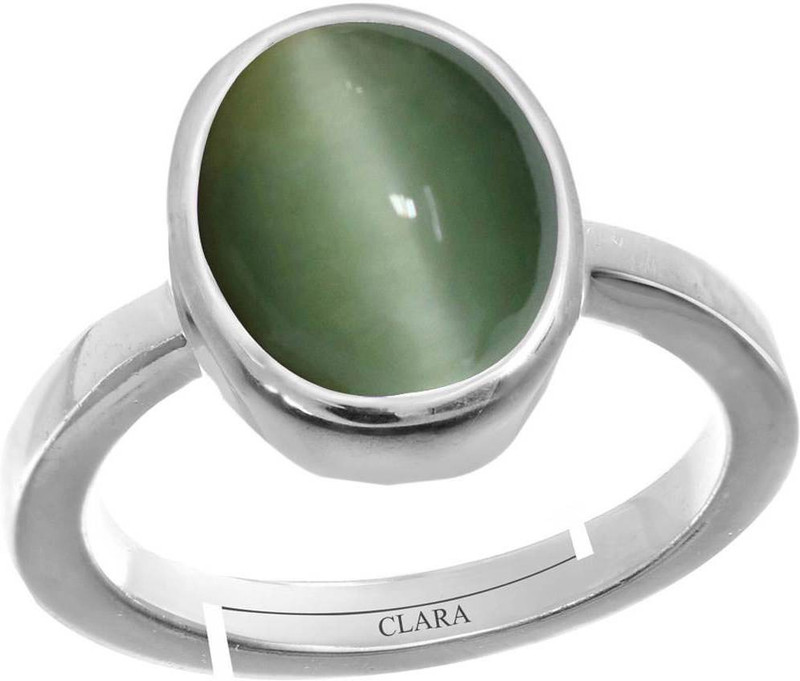 Clara cats eye Lehsunia 8.3cts or 9.25ratti Adjustable Ring For MEN Sterling Silver Cats Eye Ring