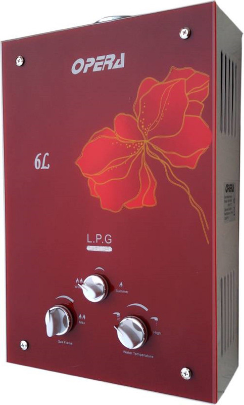 opera 6 L Gas Water Geyser (GAS-4, CHERRY)