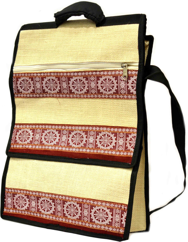 Utkalika Handcrafted Jute Laptop Bag Multipurpose Bag(Maroon, 1 L)