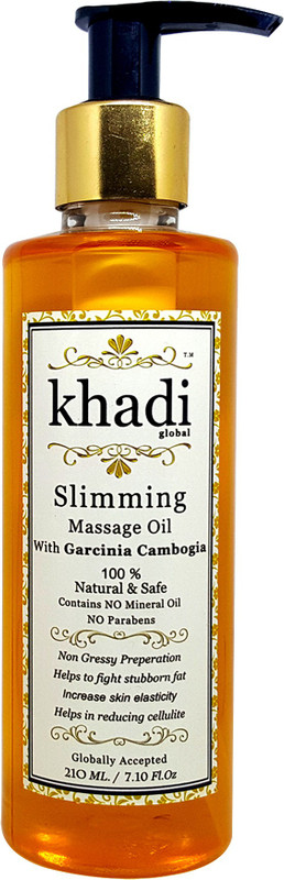 Khadi Global Slimming Massage Oil With Garcinia Cambogia Extract Contain No Mineral Oil 100% Natural & Safe 210ml(210 ml)