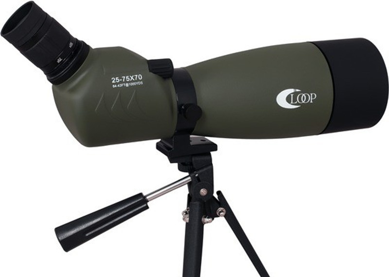loop 25-75x70 Outdoor Shooting Hunting Waterproof Spotting Scopes Bird Watching Scope Telescopes Bak4 Prisms FMC with Tripod and Phone Adapter Reflecting Telescope(Manual Tracking)