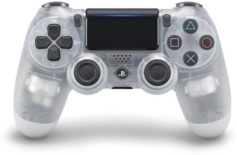 Microware Front & Back Case for PS4 Game Controller(Crystal Clear, Cases with Holder, Plastic)