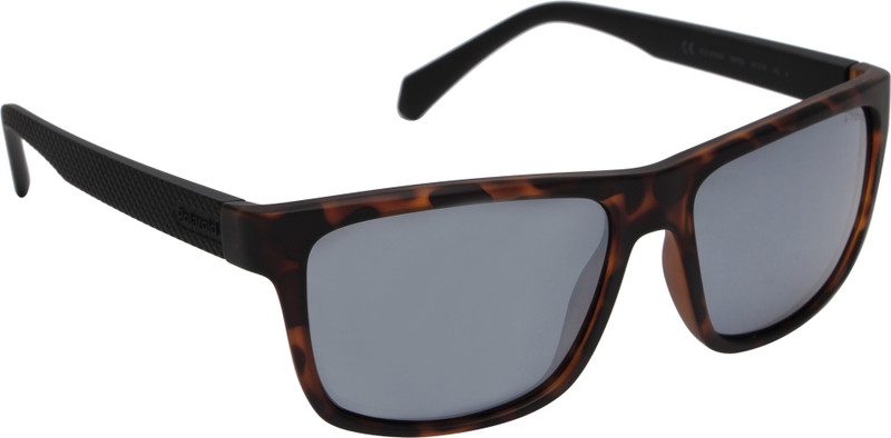 Polaroid Rectangular Sunglasses(Silver)