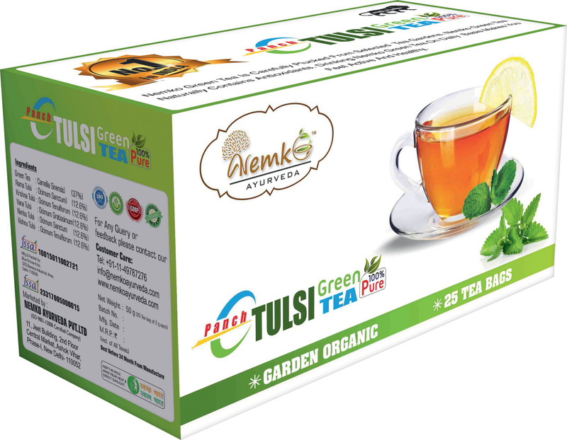 Nemko Ayurveda Panch Tulsi Tulsi Green Tea Bags Box(50 g)