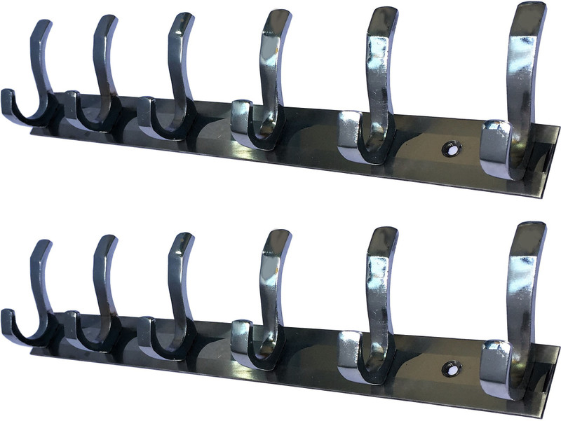 zeebro shirt hanger 6peg 2pcs 6 - Pronged Hook Rail(Steel Pack of 2)