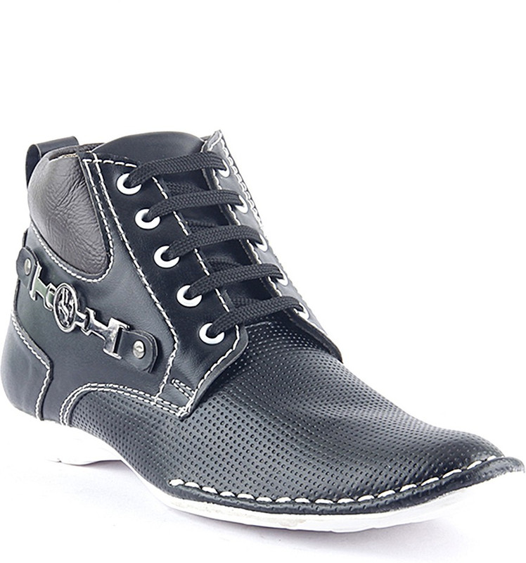 RockSoft Black Canvas Shoes For Men(Black)