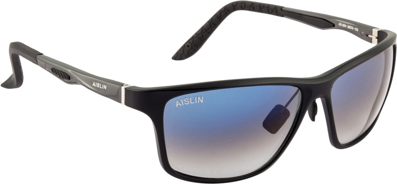 Aislin Rectangular Sunglasses(Blue, Clear) Aislin Rectangular Sunglasses(Blue, Clear)