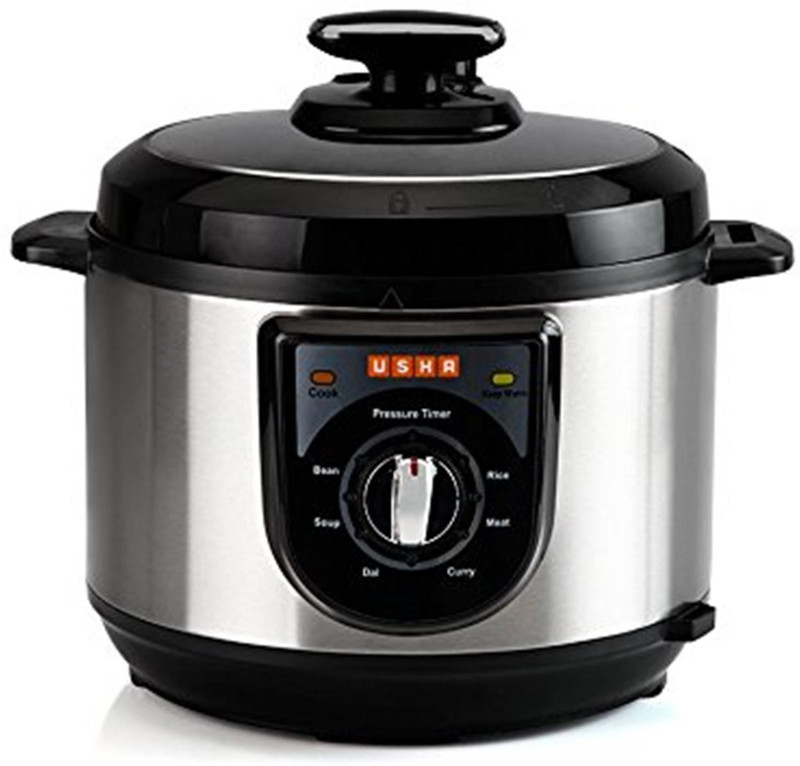 Usha ELECTRIC PRESSURE COOKER 3650 Travel Cooker, Food Steamer, Rice Cooker(2 L, Black and silver)