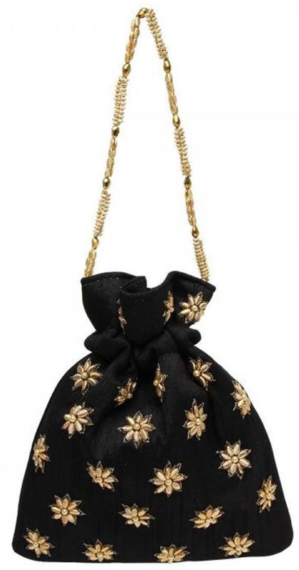 Vdesi Gold flower potli Potli(Black)