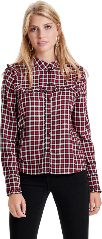 myheiddi Women Checkered Casual Red Shirt