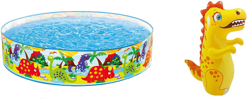 DINAARKAN COMBO OF 4 FEET BATH TUB AND 3 FEET INFLATABLE HIT ME DRAGON(Multicolor)