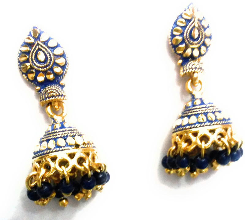 akshara jewels madrasi style earring for girls and women traditional look earring making tham diva Beads Brass Jhumki Earring