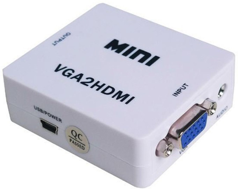 NeroEdge  TV-out Cable Mini Compact Video VGA to HDMI 1080p Converter Adapter with 3.5mm Audio(White, For TV)