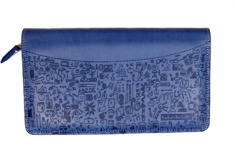 Sukeshcraft Multiple Cheque Book Holder pu(Blue)