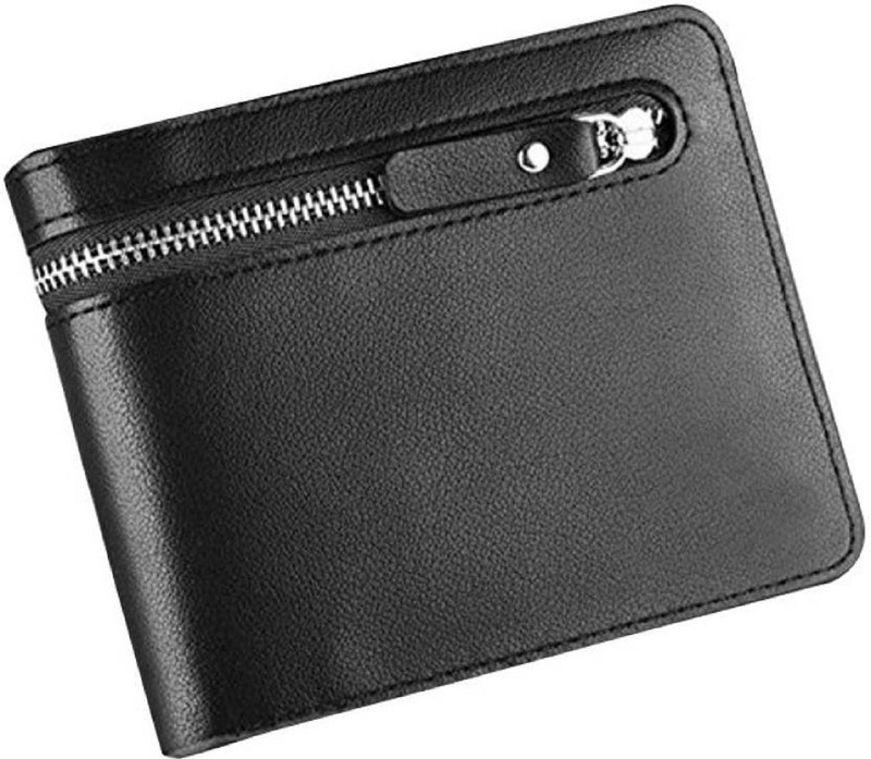Evana Men Black Artificial Leather Wallet(10 Card Slots)
