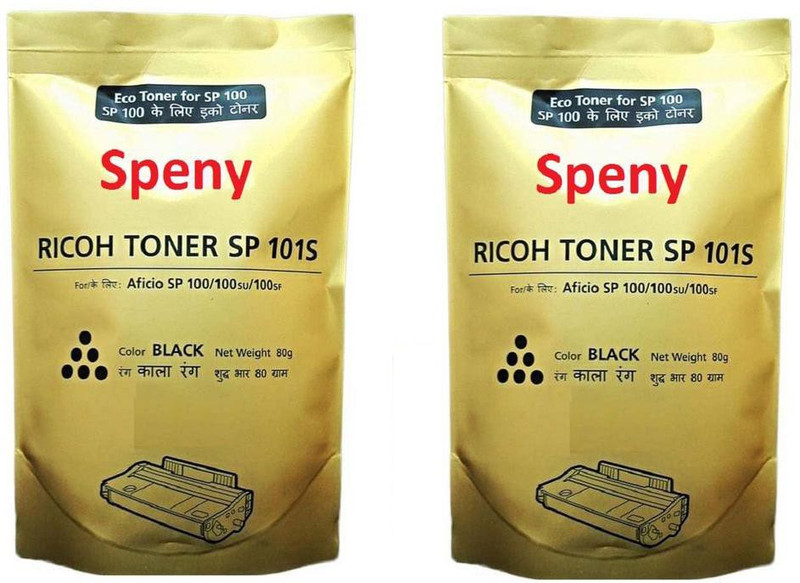 speny Toner Powder Pouch Compatible For Use In Ricoh SP100 / SP111 / SP111SU / SP200 / SP210 / SP212SNw / SP300 / SP 300DN / SP310DN / SP 325Sfnw /SP3400 / SP3410 / SP3510 / Aficio 3510DN Printers - Set of 2 Single Color Ink Toner(Black)