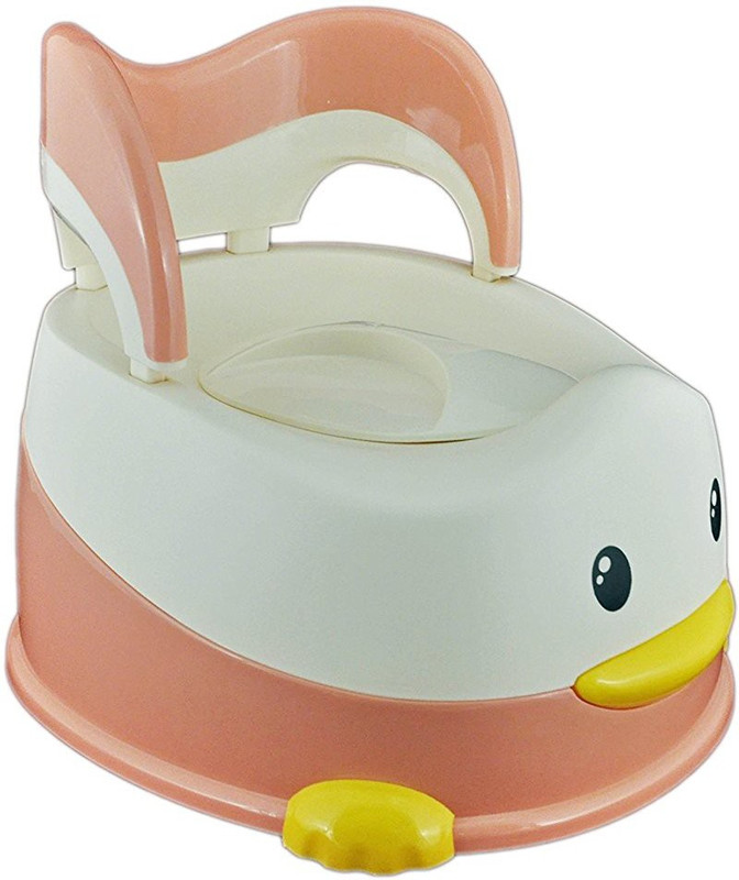 Babysid Collections Duck Look Potty Chair with Easy Cleaning Tray and Lid Potty Box(Pink, Cream)