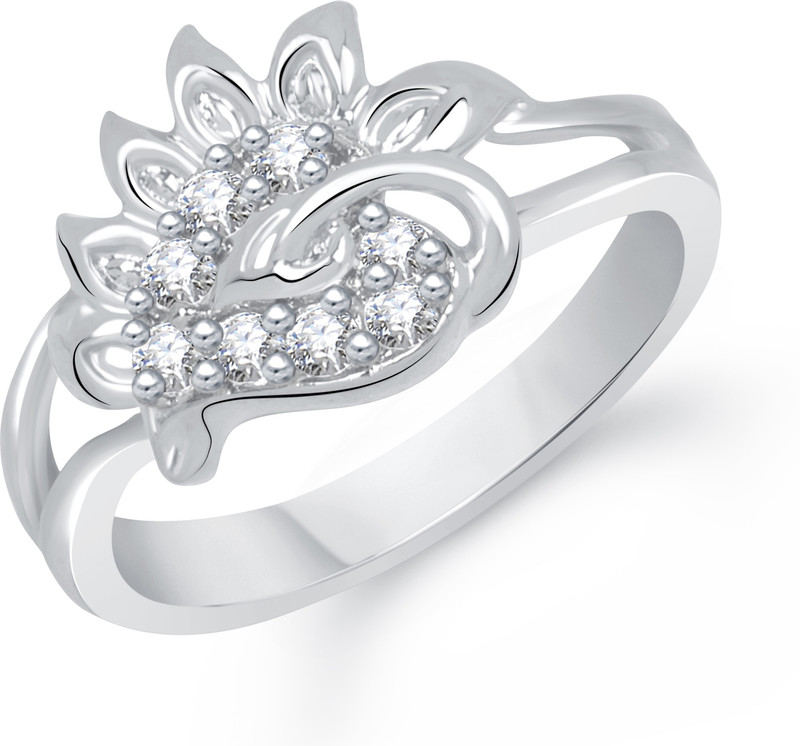 VK Jewels Lovely Leaf Alloy Cubic Zirconia Rhodium Plated Ring RS.242 (86.00% Off) - Flipkart