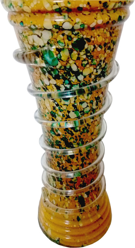 sellersindiya MULTI COLOR BIG 11"INC EXPENSIVE FLOWER VASE. Glass Vase(11 inch, Multicolor)
