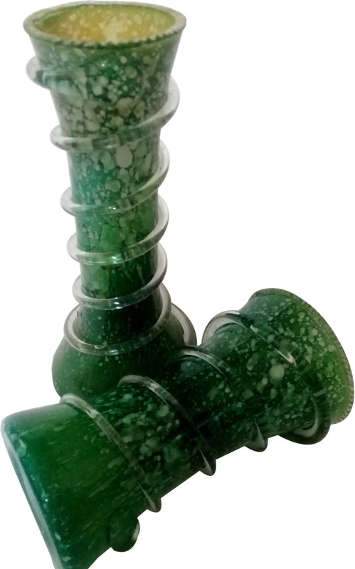 sellersindiya GREEN EMBOSSED SPRING EXCELLENT FLOWER VASE PAIR FOR YOUR OFFICE TABLE Glass Vase(8 inch, Green)