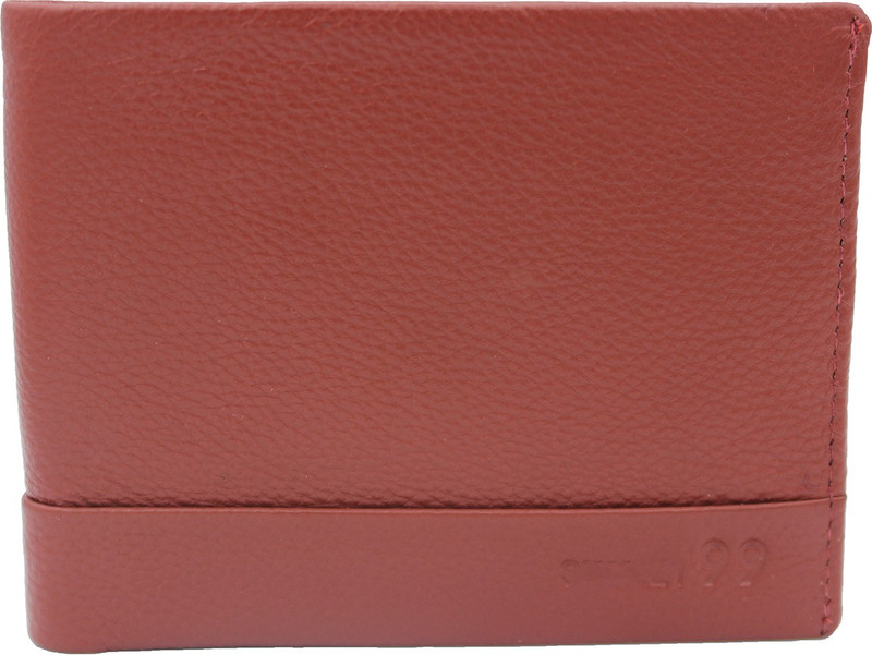 street 99 Men Orange Genuine Leather Wallet(5 Card Slots)