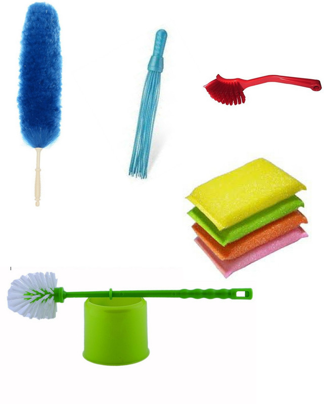 arisers COMBO CLEANING Duster, Cleaning Brush, Broom, Toilet Brush, Scrub Pad