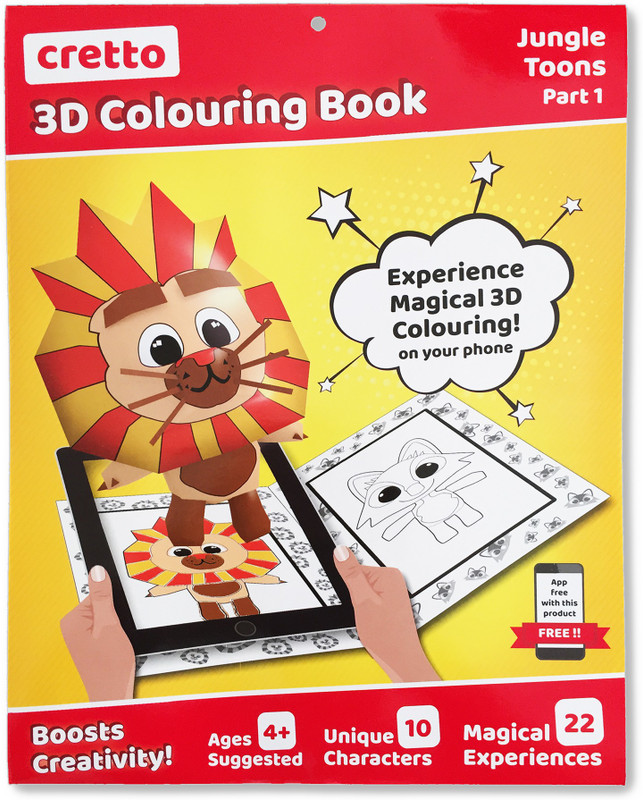 cretto 3D Colouring Book - Jungle Toons 1(Multicolor)