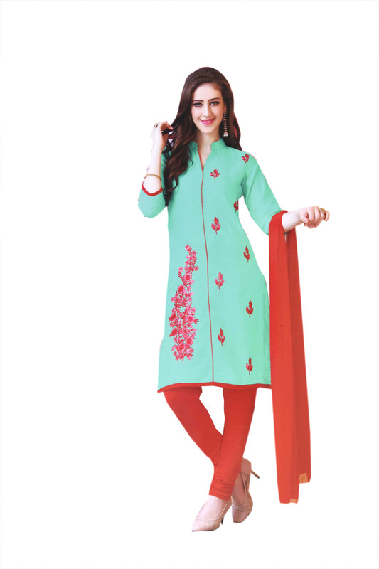 jbs suchi fashion Cotton Blend Embroidered Salwar Suit Material(Unstitched)