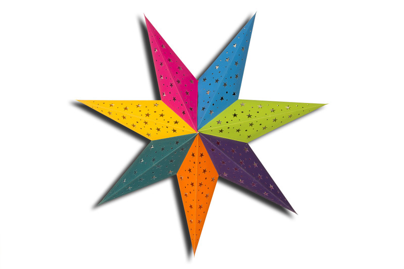paper star lights uniquepaperstars Multicolor Paper Hanging Lantern(32 cm X 24 cm, Pack of 1)