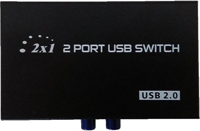 LipiWorld  TV-out Cable 2 Port USB Switch Box USB 2.0/ Hub For Printer Scanner Keyboard And Other USB Supported Devices-BLACK(Black, For Computer)