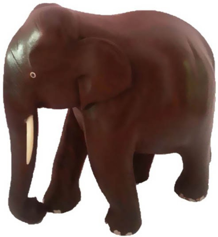 keralashopee Rosewood Elephant Statue Decorative Showpiece  -  20 cm(Wood, Brown)