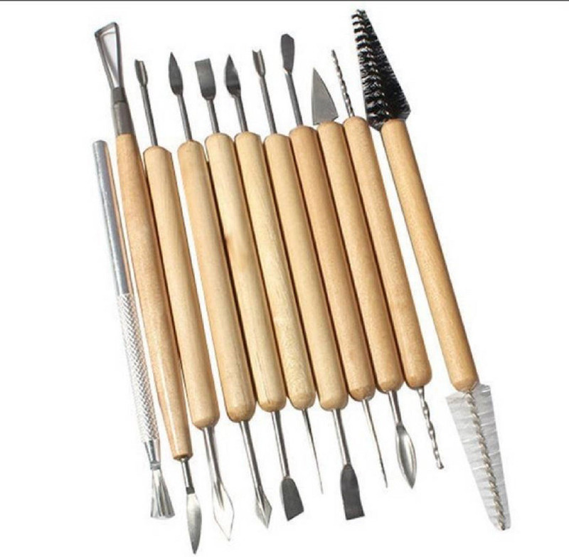 swing arts 11 Pcs Pottery Clay Sculpture Carving Tool For Scraping Smoothing Shaping / Terracotta Jewellery Making Tool