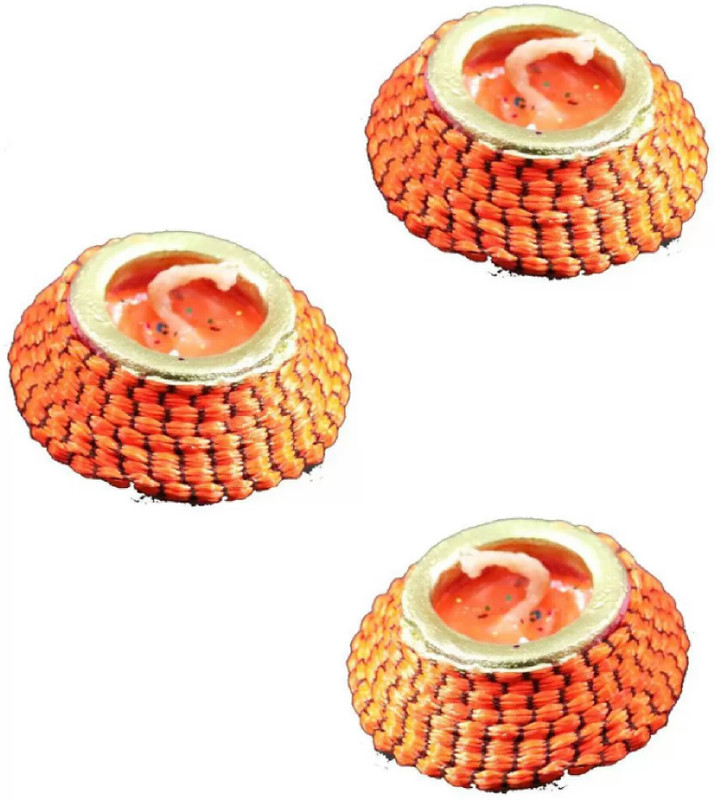 madhulica CANDLES Multicolour Tapered Candle - Pack of 6 Candle(Orange, Pack of 6)