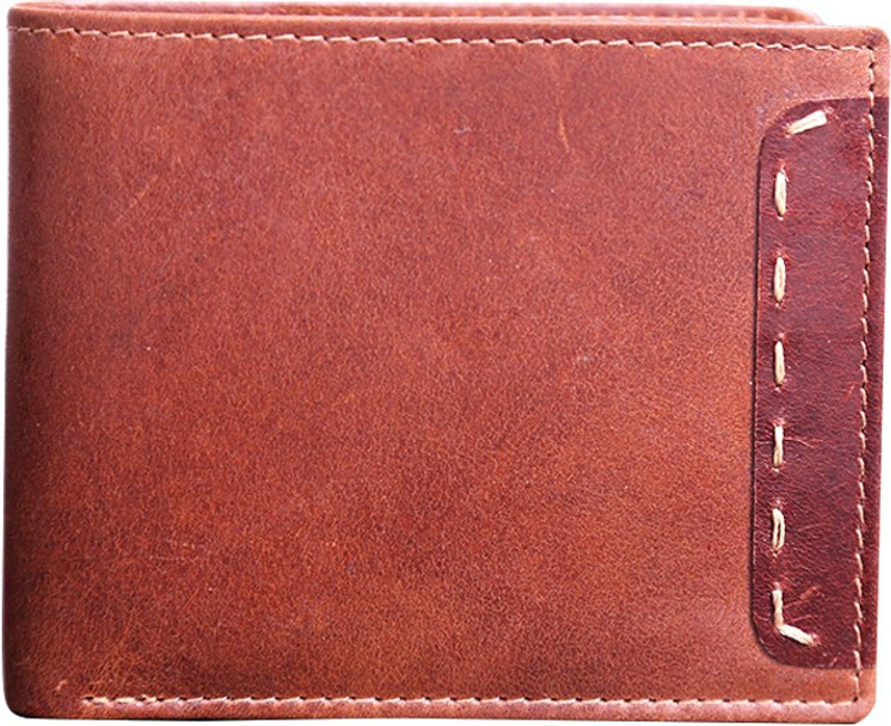 Style 98 Men Casual Brown Genuine Leather Wallet(6 Card Slots)
