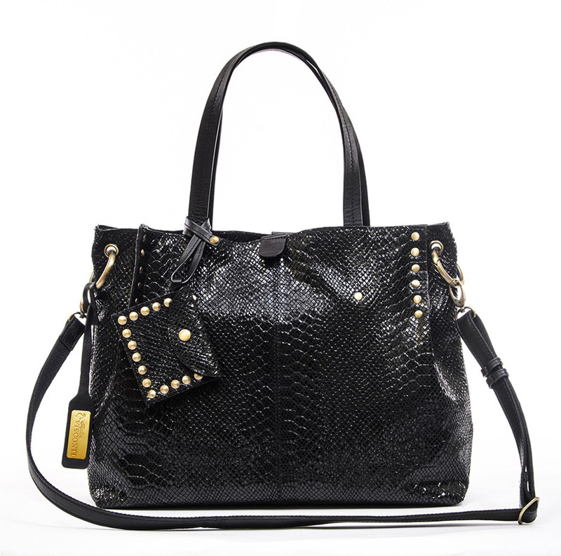 sophia visconti Crystal Anaconda Messenger Bag(Black, 3 L)