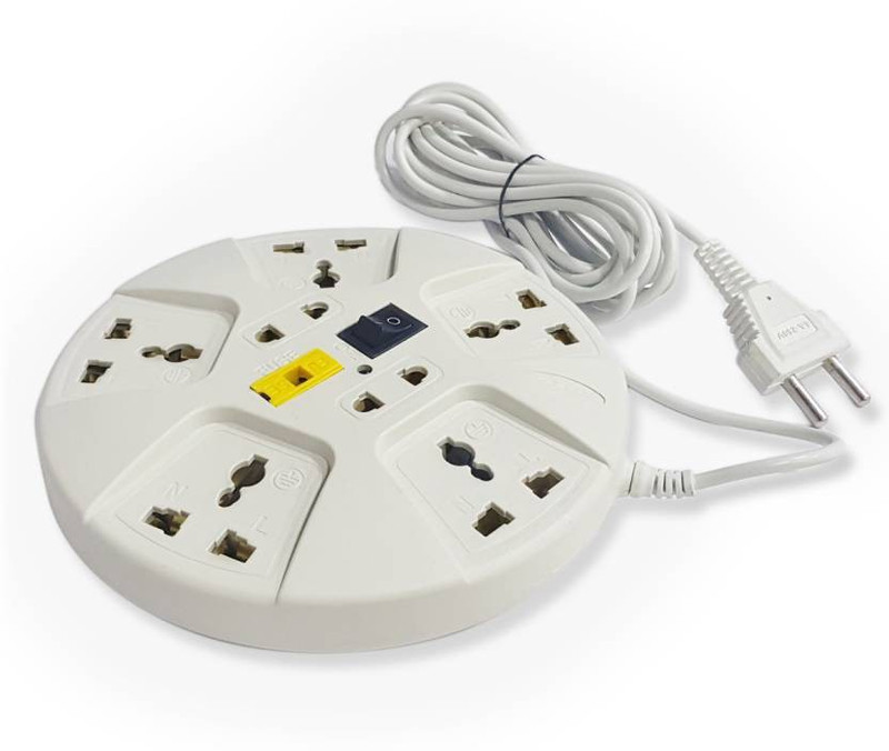 sonica Extension Cord Universal Multi Socket Surge Protector 3 Meters 2 Core Lead (Copper) 6 Amp 6 A Three Pin Socket