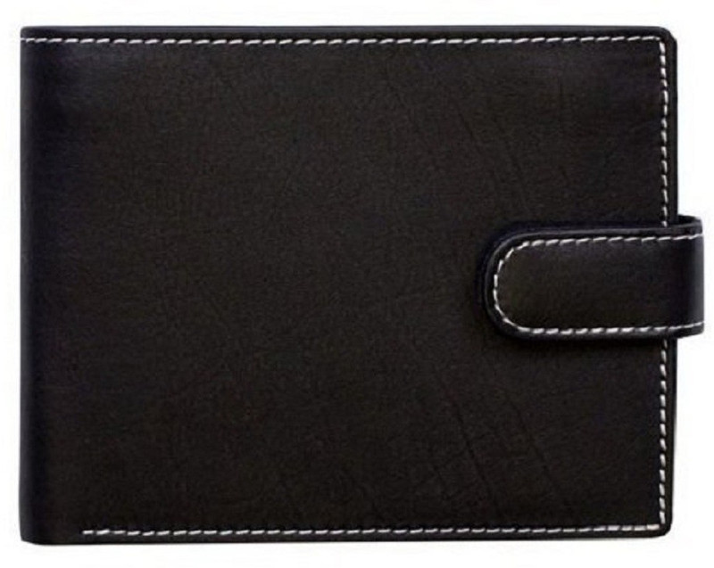 myseeku Men Black Genuine Leather Wallet(7 Card Slots)