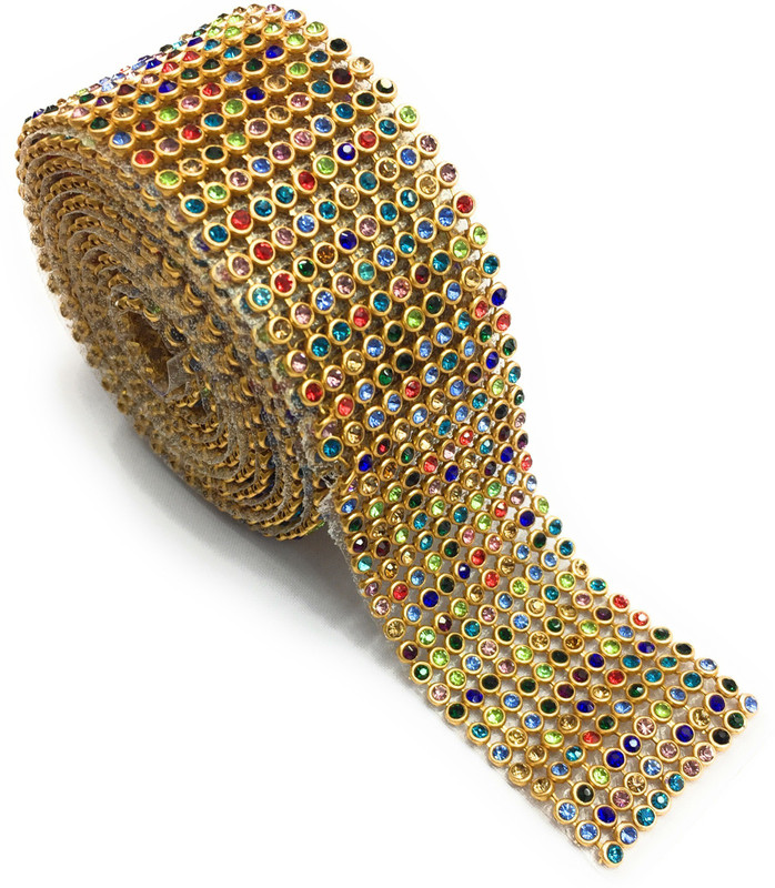 swing Jewellery Making Stone Sheet/Stone Lace 10 Line, multicolour 1.25 Mtr)