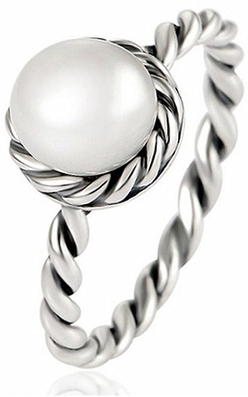 global gem testing lab Silver Pearl 999 Silver Plated Ring