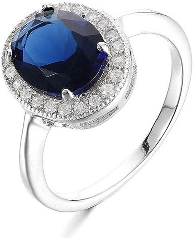 global gem testing lab Silver Sapphire Ring