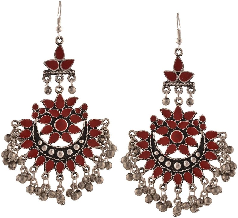 Crunchy Fashion Tribal Collection Oxidised Silver Afghani Earrings for Women & Girls...